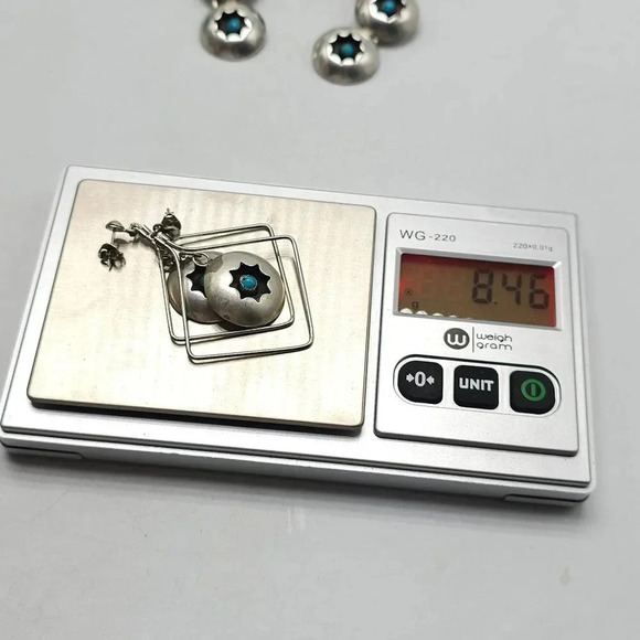 Southwestern Silver Snake Eyes Turquoise Squash Necklace Earrings Cuff Bracelet - Picture 9 of 16